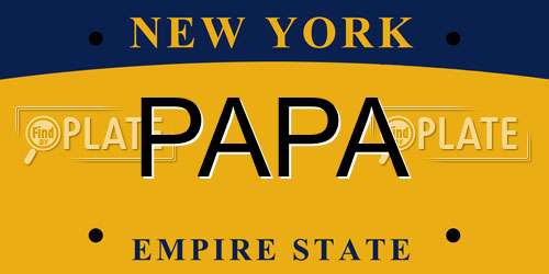 PAPA New York License Plate