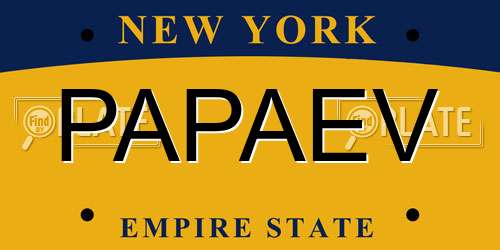 PAPAEV New York License Plate
