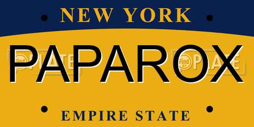 PAPAROX New York License Plate