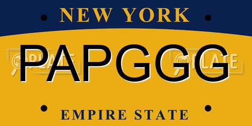 PAPGGG New York License Plate