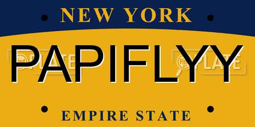 PAPIFLYY New York License Plate