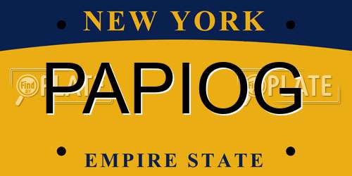 PAPIOG New York License Plate