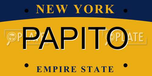 PAPITO New York License Plate