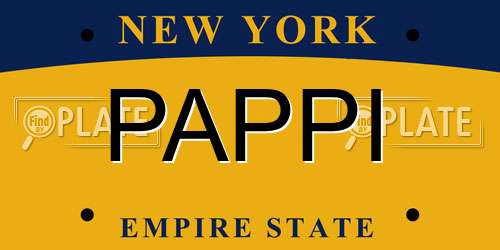 PAPPI New York License Plate