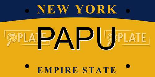 PAPU New York License Plate