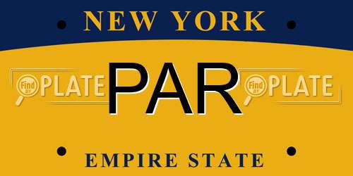 PAR New York License Plate