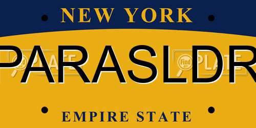 PARASLDR New York License Plate