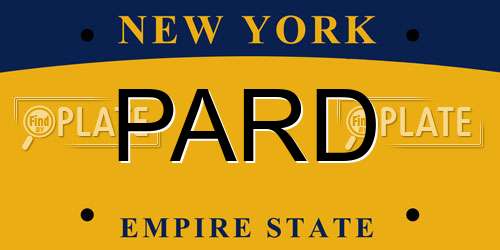 PARD New York License Plate