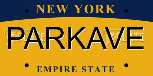 PARKAVE New York License Plate