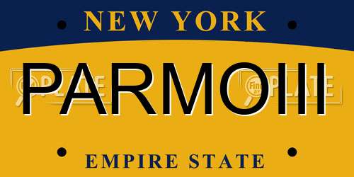 PARMOIII New York License Plate