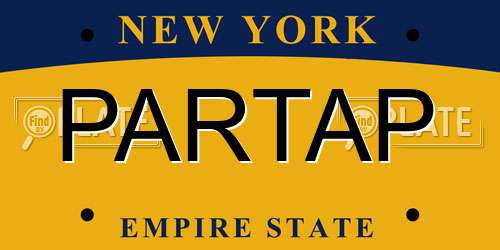 PARTAP New York License Plate