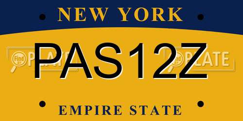 PAS12Z New York License Plate