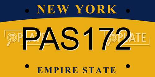 PAS172 New York License Plate