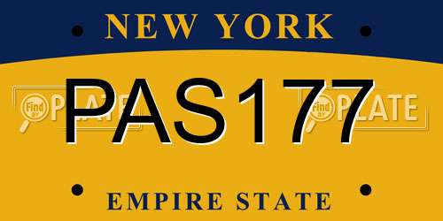 PAS177 New York License Plate