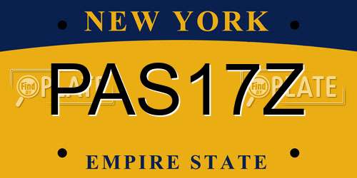 PAS17Z New York License Plate