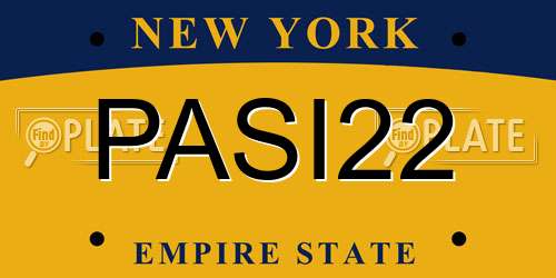 PASI22 New York License Plate