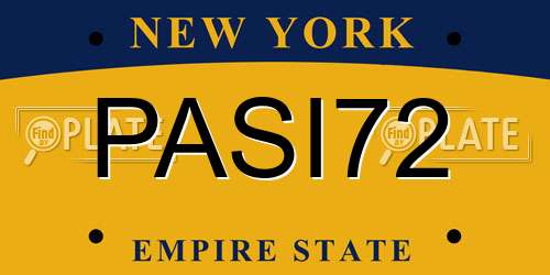 PASI72 New York License Plate