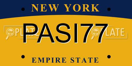 PASI77 New York License Plate
