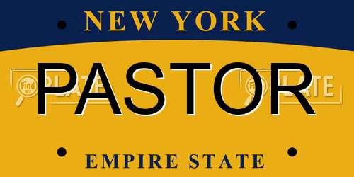 PASTOR New York License Plate