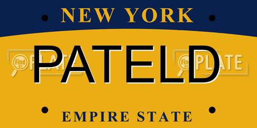 PATELD New York License Plate