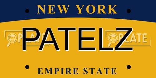 PATELZ New York License Plate
