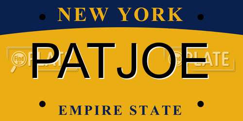 PATJOE New York License Plate