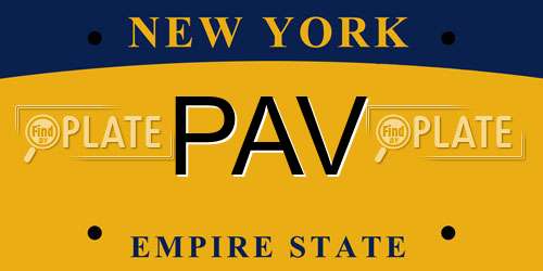 PAV New York License Plate
