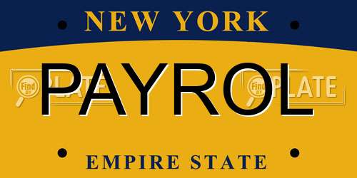 PAYROL New York License Plate