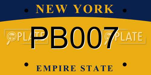 PB007 New York License Plate