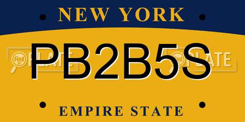 PB2B5S New York License Plate