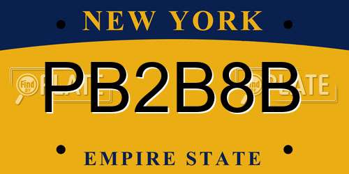 PB2B8B New York License Plate