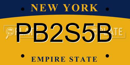PB2S5B New York License Plate