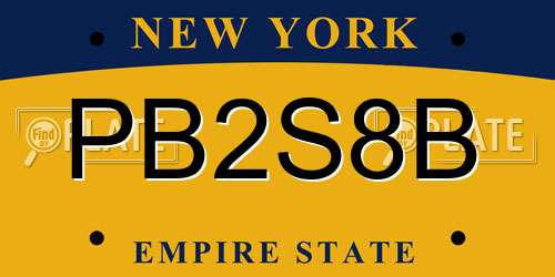 PB2S8B New York License Plate