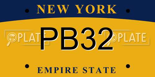 PB32 New York License Plate