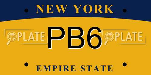 PB6 New York License Plate