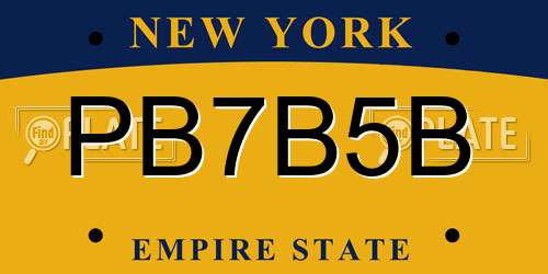 PB7B5B New York License Plate