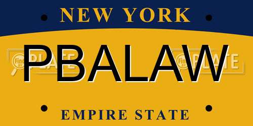 PBALAW New York License Plate