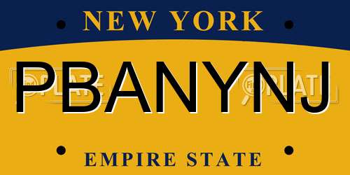 PBANYNJ New York License Plate