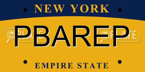 PBAREP New York License Plate