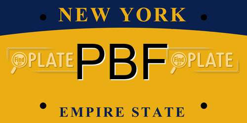 PBF New York License Plate