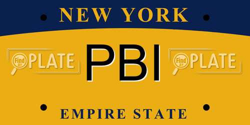 PBI New York License Plate