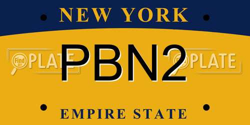 PBN2 New York License Plate