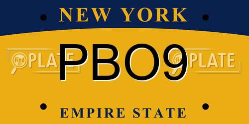 PBO9 New York License Plate