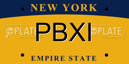 PBXI New York License Plate