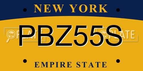 PBZ55S New York License Plate