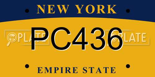PC436 New York License Plate