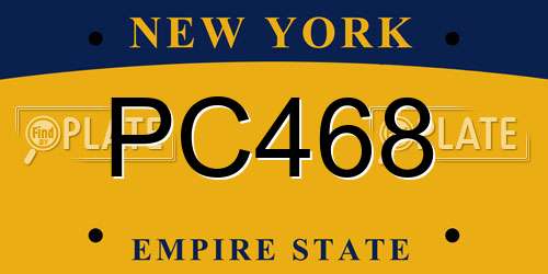 PC468 New York License Plate