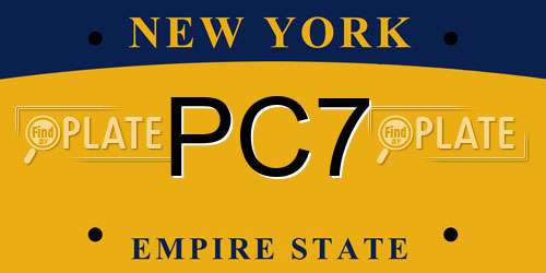 PC7 New York License Plate