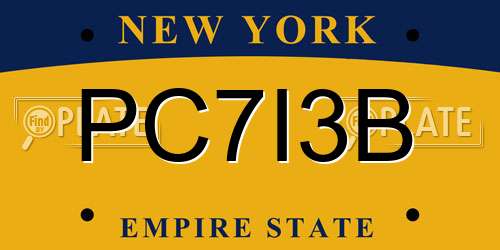 PC7I3B New York License Plate