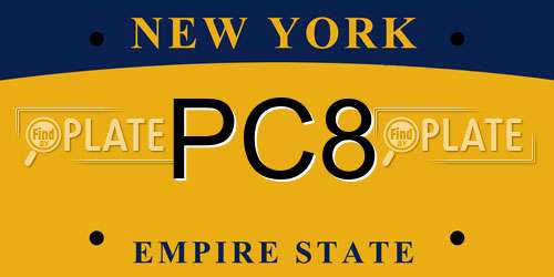 PC8 New York License Plate